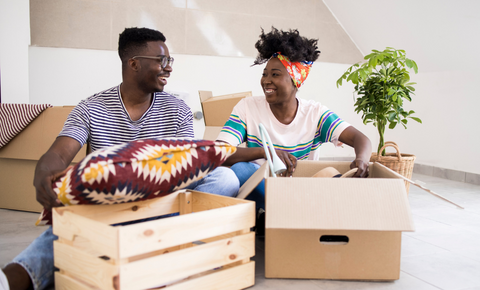 Couple moving into new home